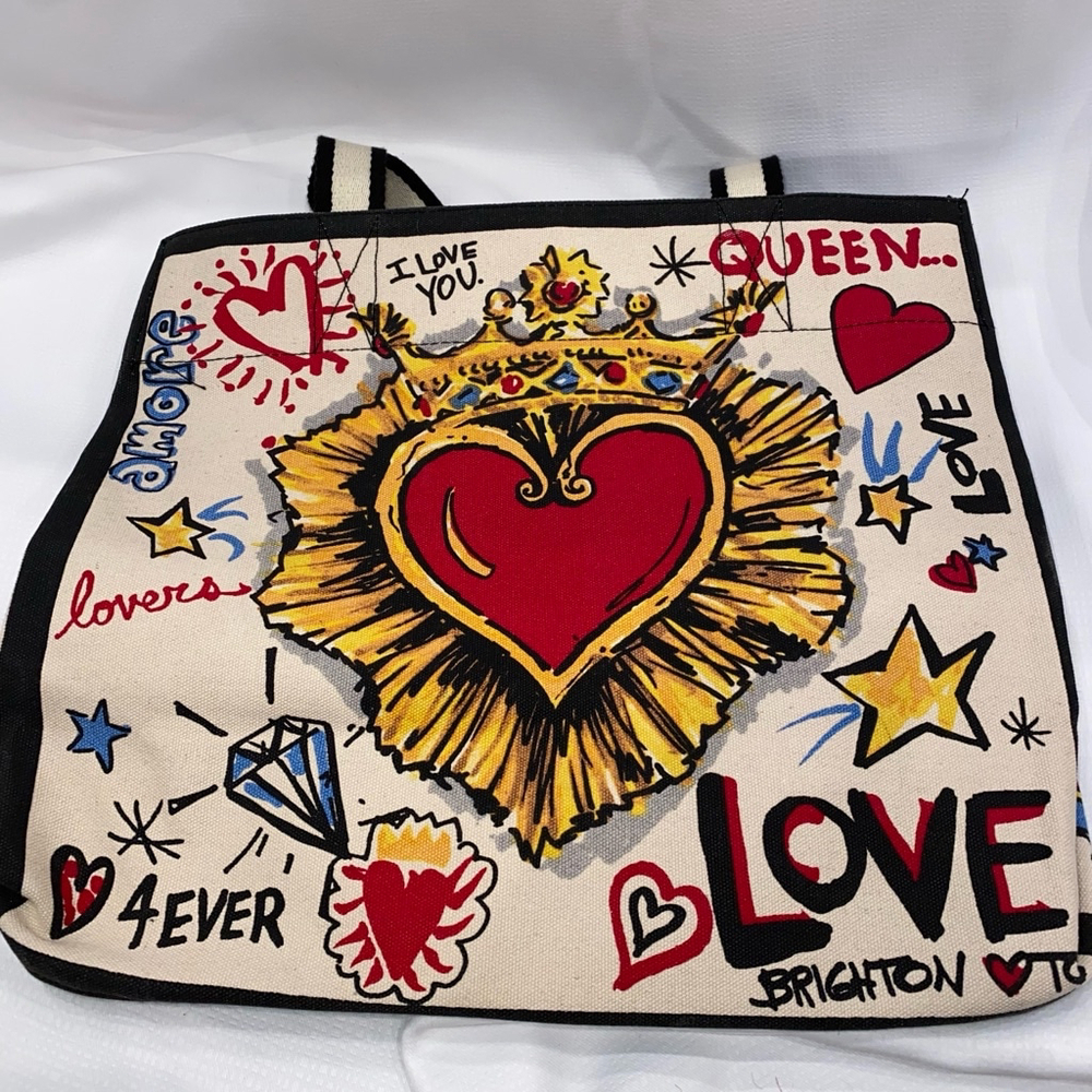 Brighton Queen of Love Forever Tote Bag Multicolor Large Size 14”L x 15”H x 8”W - Picture 13 of 14